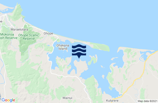 Karte der Gezeiten Ohiwa Harbour, New Zealand