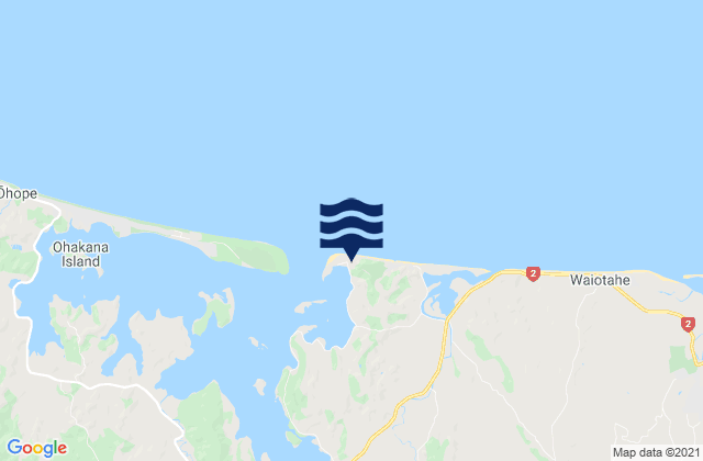 Karte der Gezeiten Ohiwa, New Zealand