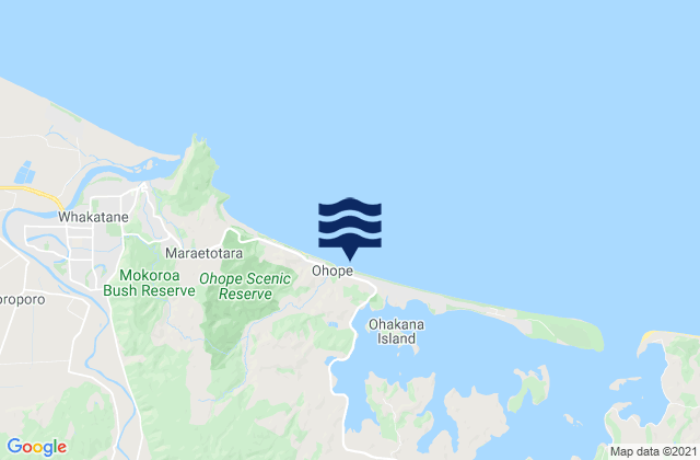 Karte der Gezeiten Ohope, New Zealand