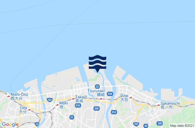 Karte der Gezeiten Oita-Turusaki, Japan