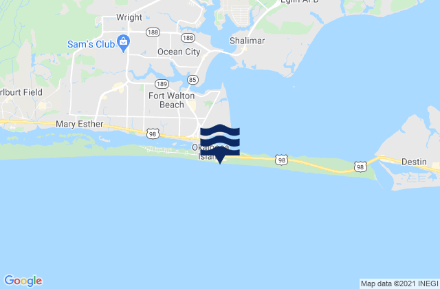 Karte der Gezeiten Okaloosa Island Fishing Pier, United States