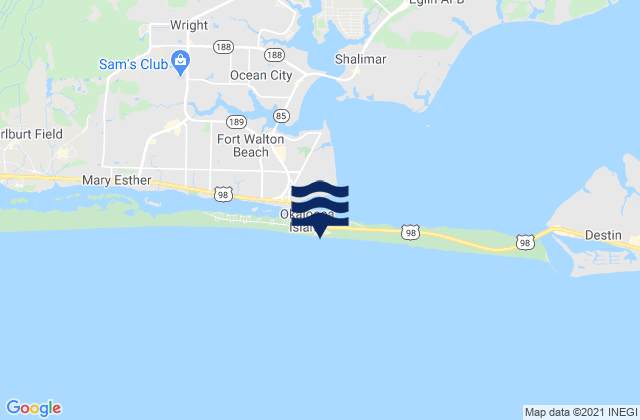 Karte der Gezeiten Okaloosa Pier, United States