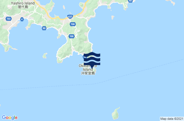 Karte der Gezeiten Oki-Kamuro Sima, Japan