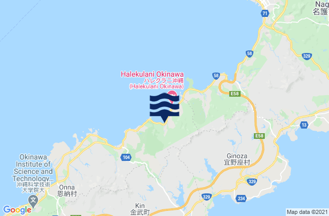 Karte der Gezeiten Okinawa, Japan