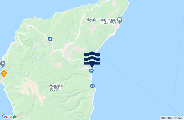 Karte der Gezeiten Okushiri-gun, Japan