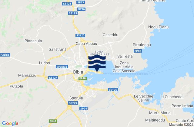 Karte der Gezeiten Olbia Port, Italy