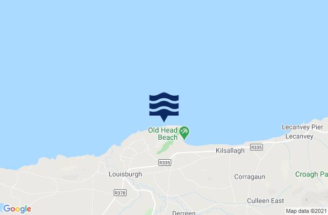 Karte der Gezeiten Old Head, Ireland