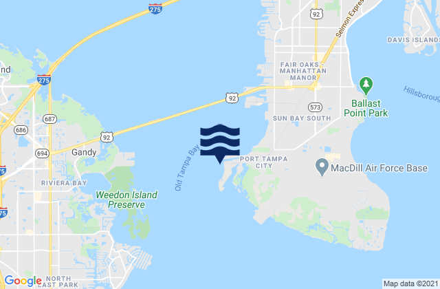 Karte der Gezeiten Old Port Tampa, United States