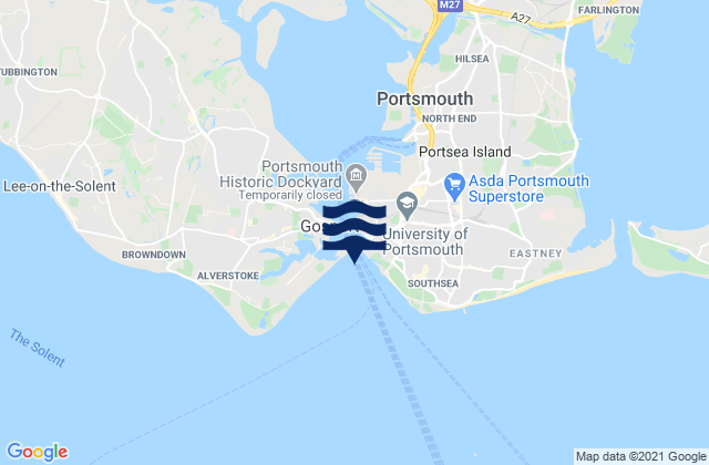 Karte der Gezeiten Old Portsmouth Beach, United Kingdom