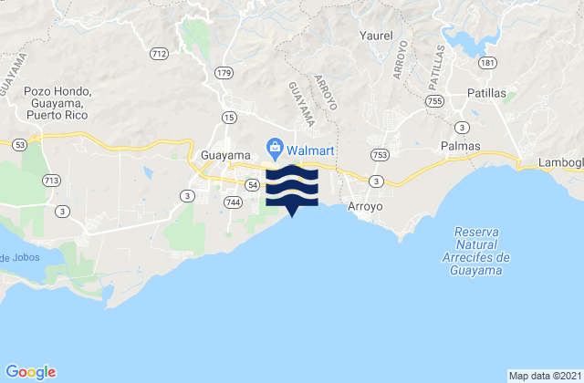 Karte der Gezeiten Olimpo, Puerto Rico