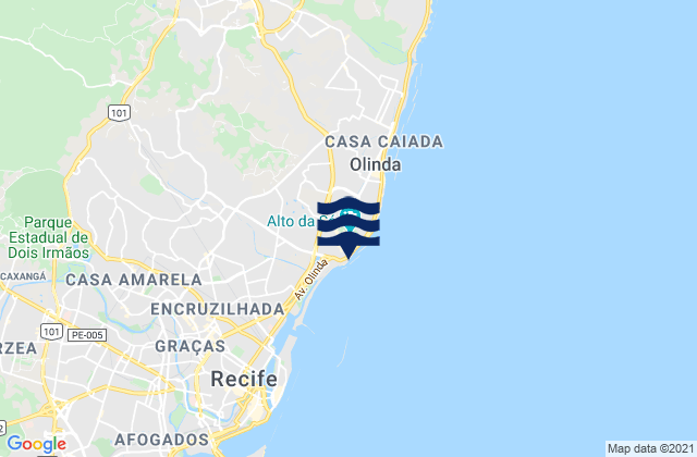 Karte der Gezeiten Olinda, Brazil