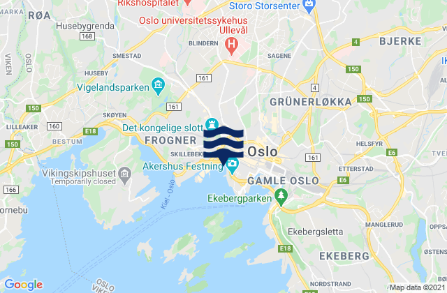 Karte der Gezeiten Olso, Norway