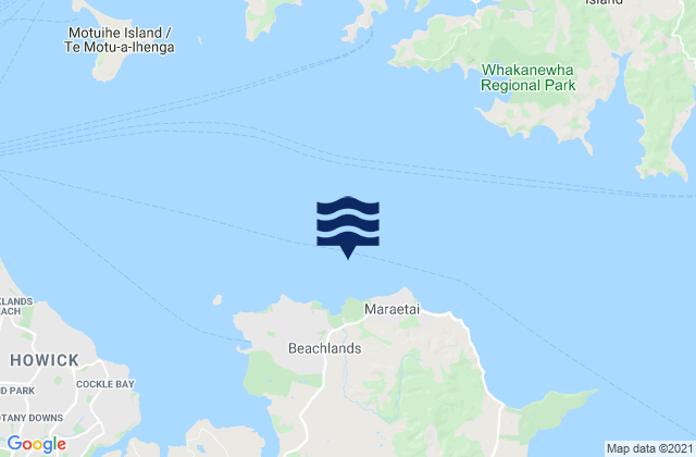 Karte der Gezeiten Omana Beach, New Zealand