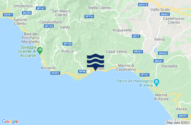 Karte der Gezeiten Omignano, Italy