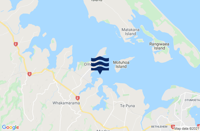 Karte der Gezeiten Omokoroa, New Zealand