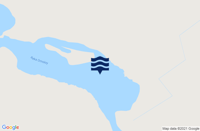 Karte der Gezeiten Omoloi River entrance, Russia