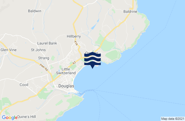Karte der Gezeiten Onchan, Isle of Man