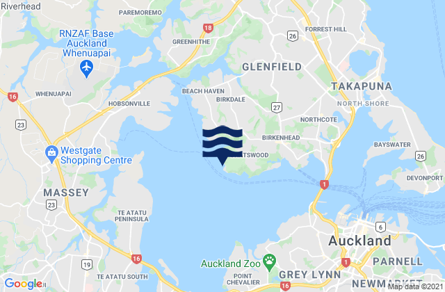 Karte der Gezeiten Onetaunga Bay, New Zealand