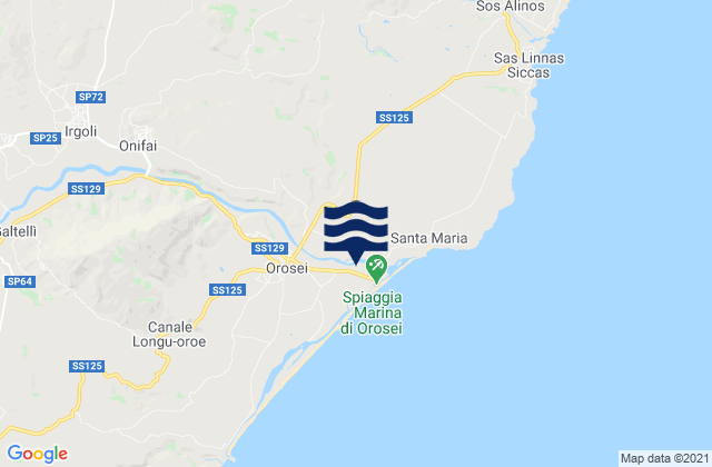Karte der Gezeiten Onifai, Italy