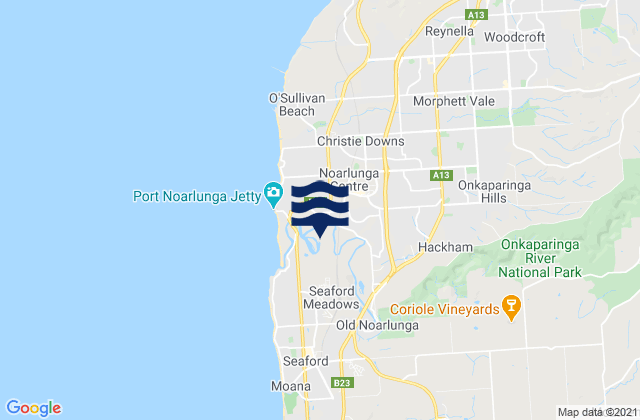 Karte der Gezeiten Onkaparinga, Australia
