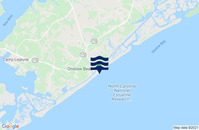 Karte der Gezeiten Onslow Beach, United States