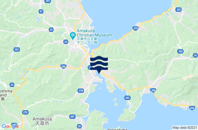 Karte der Gezeiten Oomon, Japan