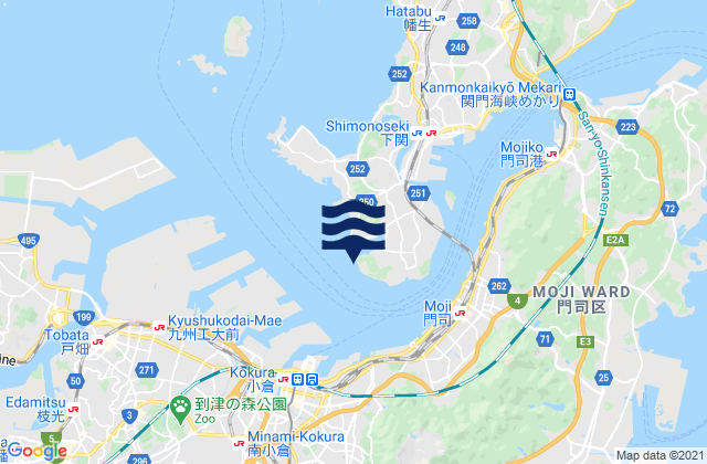 Karte der Gezeiten Ooyamanohana, Japan