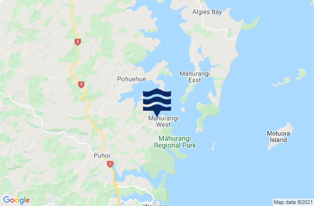 Karte der Gezeiten Opahi Bay, New Zealand