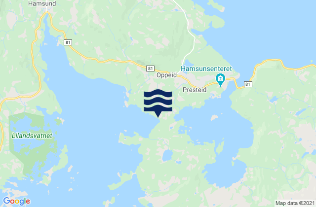Karte der Gezeiten Oppeid, Norway