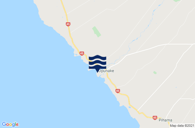 Karte der Gezeiten Opunake, New Zealand