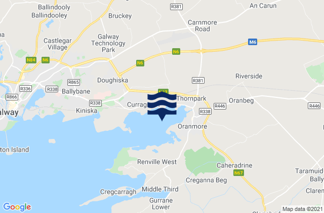Karte der Gezeiten Oranmore Bay, Ireland