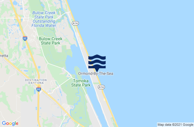 Karte der Gezeiten Ormond-by-the-Sea, United States