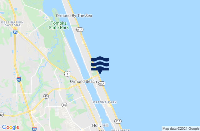 Karte der Gezeiten Ormond Beach (Halifax River), United States
