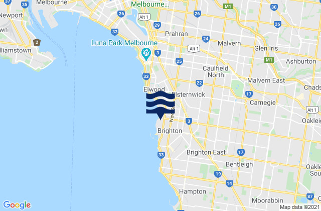 Karte der Gezeiten Ormond, Australia