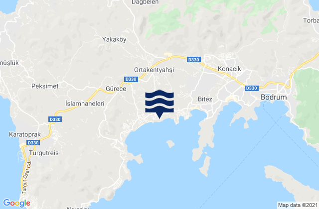 Karte der Gezeiten Ortyakent Yahşi, Turkey