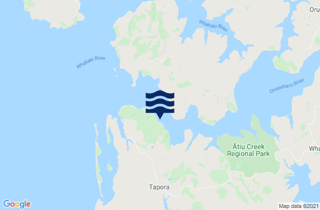 Karte der Gezeiten Oruawharo Heads, New Zealand