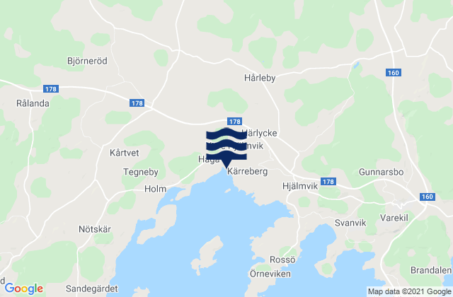 Karte der Gezeiten Orust, Sweden