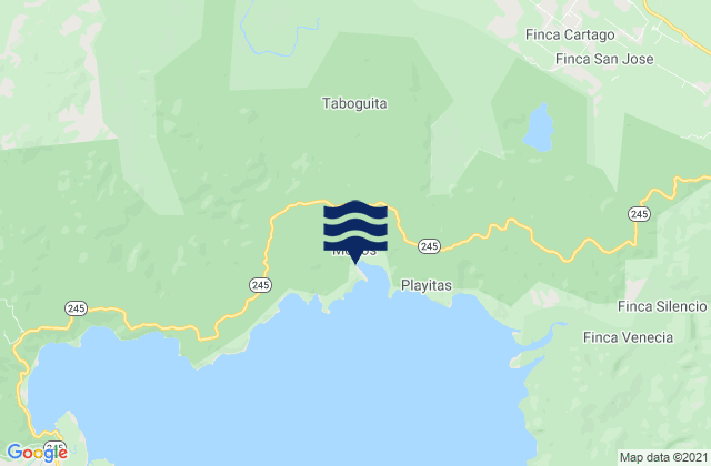 Karte der Gezeiten Osa, Costa Rica