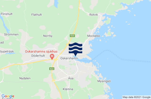 Karte der Gezeiten Oskarshamns Kommun, Sweden