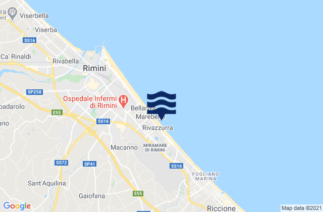 Karte der Gezeiten Ospedaletto, Italy
