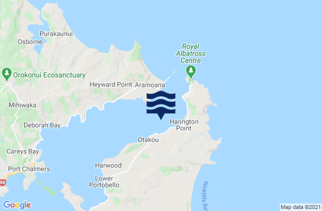 Karte der Gezeiten Otago Harbour Entrance (Spit Wharf), New Zealand