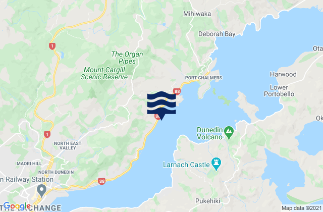 Karte der Gezeiten Otago Harbour, New Zealand