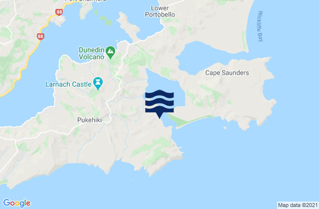 Karte der Gezeiten Otago Peninsula, New Zealand