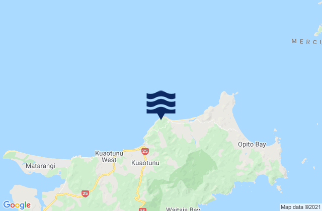 Karte der Gezeiten Otama Beach, New Zealand