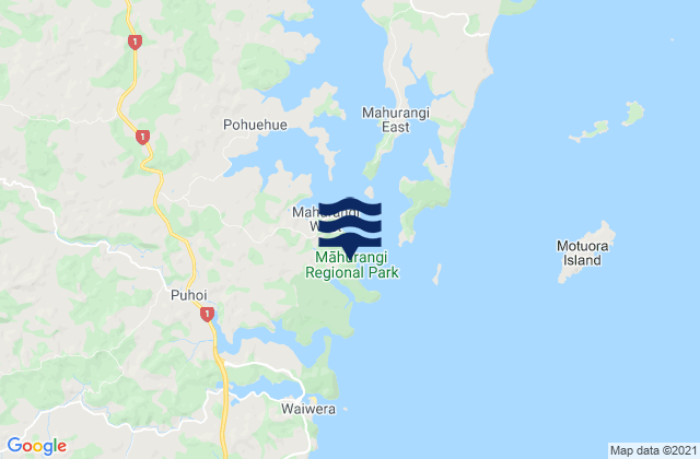 Karte der Gezeiten Otarawao Bay, New Zealand