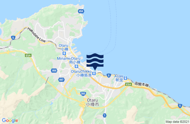 Karte der Gezeiten Otaru-shi, Japan
