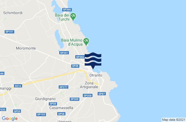 Karte der Gezeiten Otranto, Italy