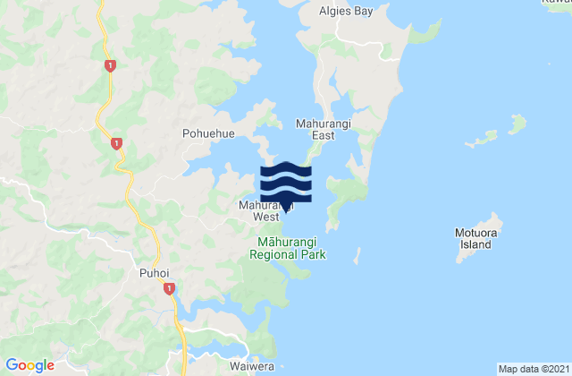 Karte der Gezeiten Otuawaea Bay, New Zealand