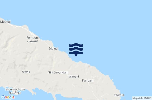 Karte der Gezeiten Ouanani, Comoros