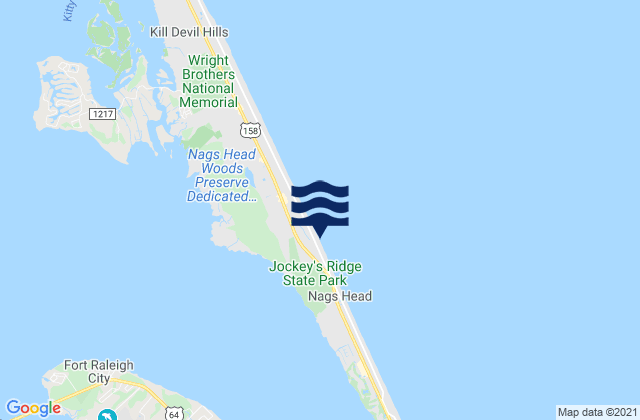 Karte der Gezeiten Outer Banks Pier, United States